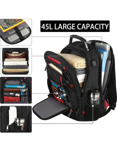 Mochila para Laptop 17.3" Mogplof Roja 45L Antirrobo USB 2