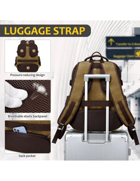 Mochila de Viaje para Laptop 43.9 cm SHENHU Marrón