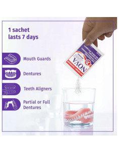 Limpiador de Dentaduras Novadent - 26 Sobres para Aparatos 2