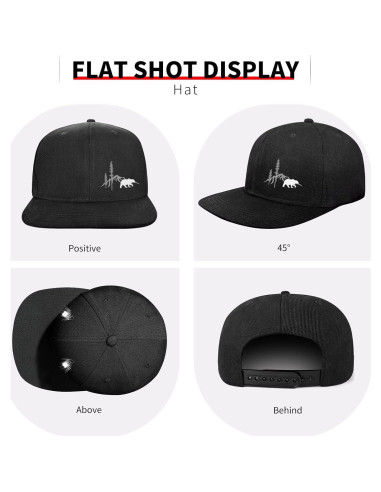 Gorra Snapback Negra Ajustable Skull para Hombres