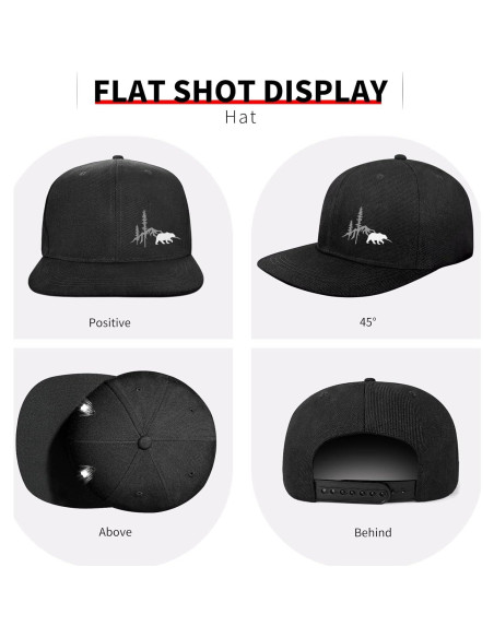 Gorra Snapback Negra Ajustable Skull para Hombres