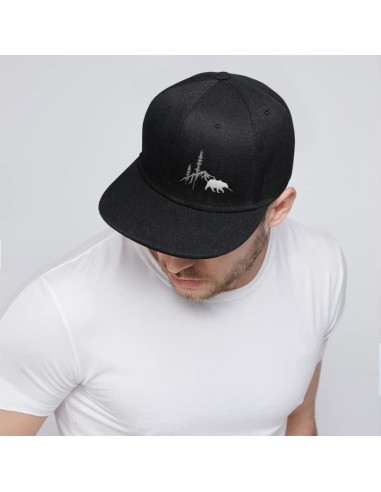 Gorra Snapback Negra Ajustable Skull para Hombres