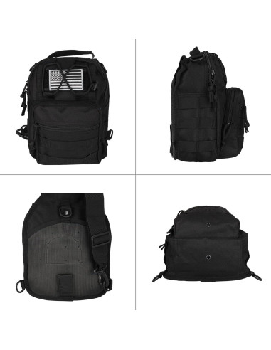 Mochila Táctica BOMTURN Sling 9L Impermeable Negra