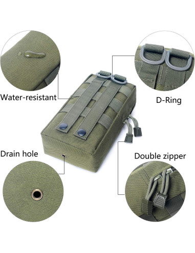 Bolsa Molle Táctica Tacticool 2 Pack Verde Ejército EDC
