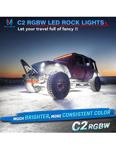 Luces LED Rock Curvadas MICTUNING C2 RGBW 8 Pods 40W 2