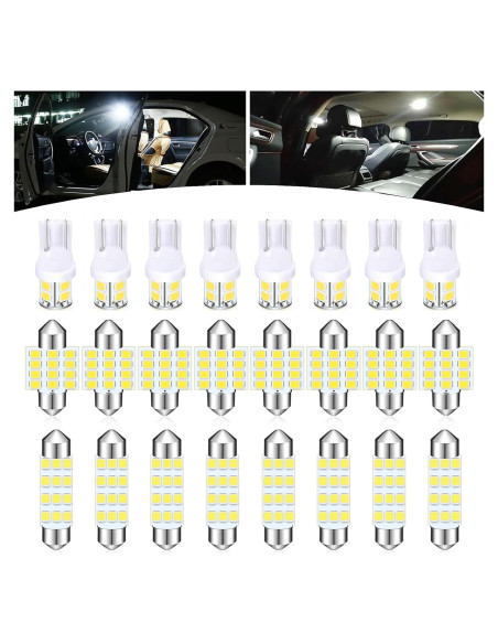 Pack 24 Bombillas LED GKmow GKSKD501WH Blancas 31mm 42mm