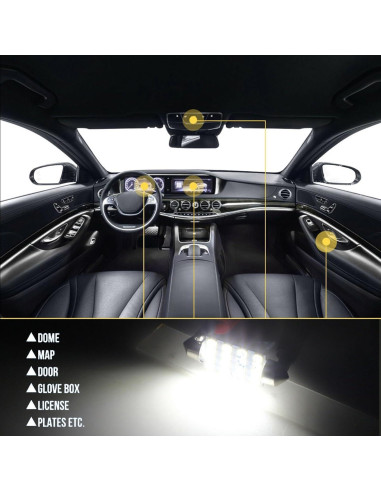 Pack 24 Bombillas LED GKmow GKSKD501WH Blancas 31mm 42mm