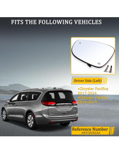 Espejo Lateral Izquierdo GrteRokky Calentado Chrysler 2017-2024 2