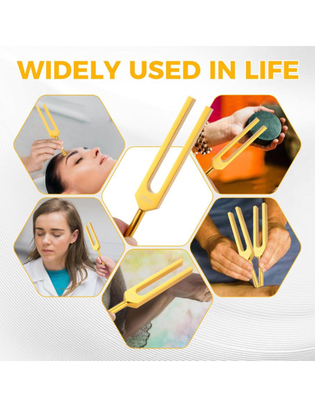 Tenedor de Afinación DRELD 528 Hz Dorado con Accesorios