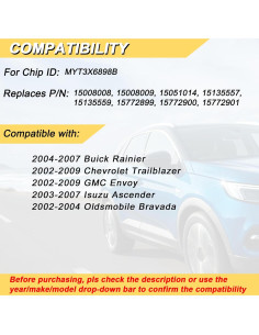 Control Remoto Llavero Vurkcy 2 Pcs para Chevy y GMC 2