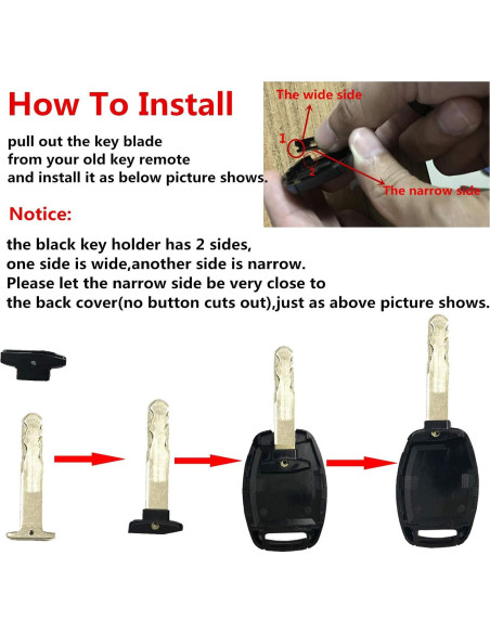 Paquete de 2 Carcasas de Llave Honda Accord Civic EX