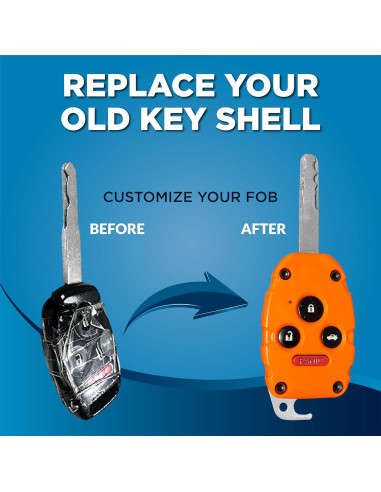 Funda de Llave Honda Dubbs HKF Naranja Brillante 3 Botones