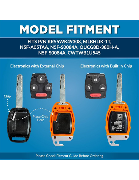 Funda de Llave Honda Dubbs HKF Naranja Brillante 3 Botones