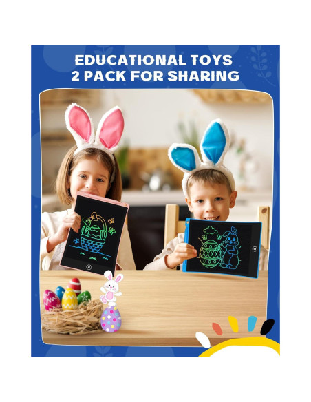 Tableta de Escritura LCD Bravokids 2 Pack 10" Colorida