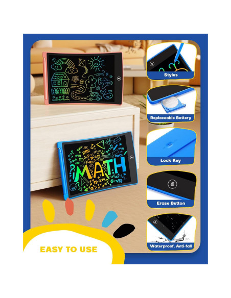Tableta de Escritura LCD Bravokids 2 Pack 10" Colorida