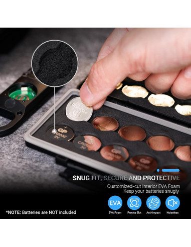 Estuche para Baterías JJC para 20x CR2032 CR2025 Resistente