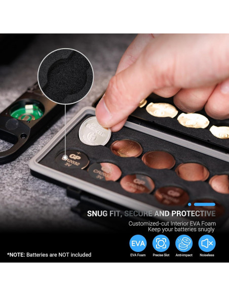 Estuche para Baterías JJC para 20x CR2032 CR2025 Resistente