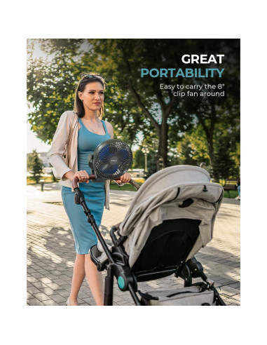 Ventilador Portátil xasla 10000mAh 20cm 4 Velocidades Azul