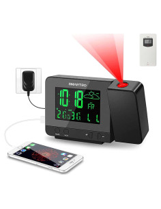 Reloj Despertador Digital SMARTRO SC31B con Proyección