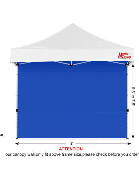 Lateral Carpa MASTERCANOPY 10x10 Plegable Azul UV 50+