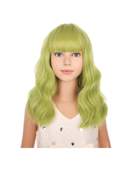 Peluca Verde Oliva PATTNIUM Corta Rizada 30 cm