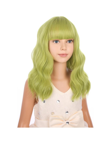 Peluca Verde Oliva PATTNIUM Corta Rizada 30 cm