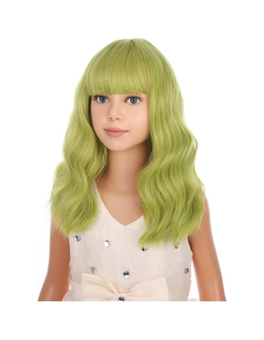 Peluca Verde Oliva PATTNIUM Corta Rizada 30 cm