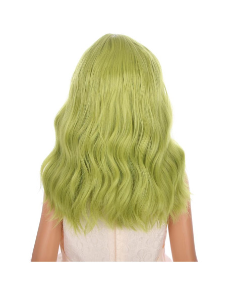 Peluca Verde Oliva PATTNIUM Corta Rizada 30 cm
