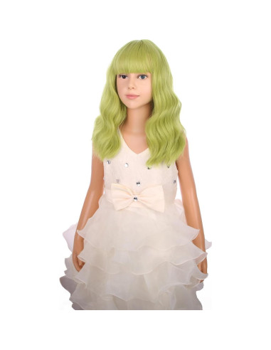 Peluca Verde Oliva PATTNIUM Corta Rizada 30 cm