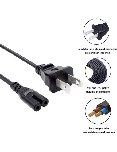 Cable de alimentación 2 clavijas Saireed 2,5m para refrigerador