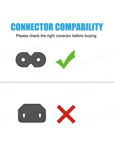 Cable de alimentación 2 clavijas Saireed 2,5m para refrigerador