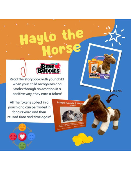 Caballo de Peluche Bene Buddies Haylo con Libro de Cuentos