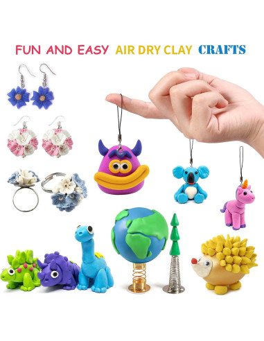 Arcilla Secada al Aire Exptolii 24 Colores para Modelar