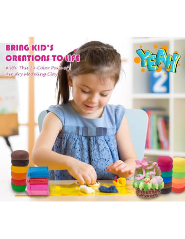 Arcilla Secada al Aire Exptolii 24 Colores para Modelar