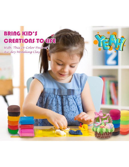 Arcilla Secada al Aire Exptolii 24 Colores para Modelar