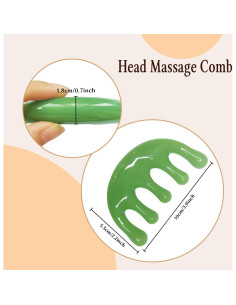 Masajeador de Cabeza GSHOW Peina de Resina Verde Portátil 2
