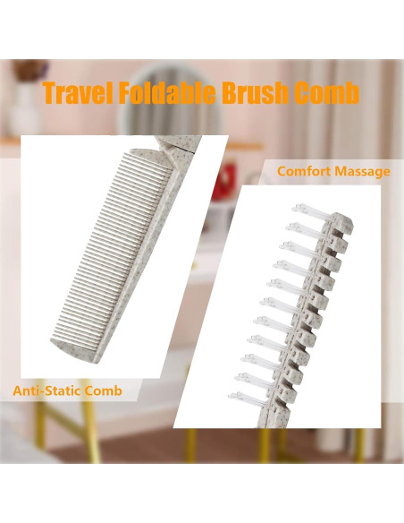 6 Piezas Cepillo de Viaje Plegable Qjaiune Antiestático