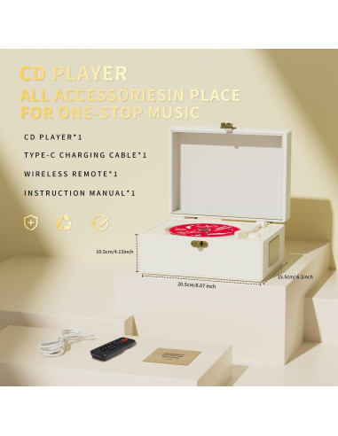 Reproductor de CD Yintiny TMB8 Bluetooth Recargable 3600mAh
