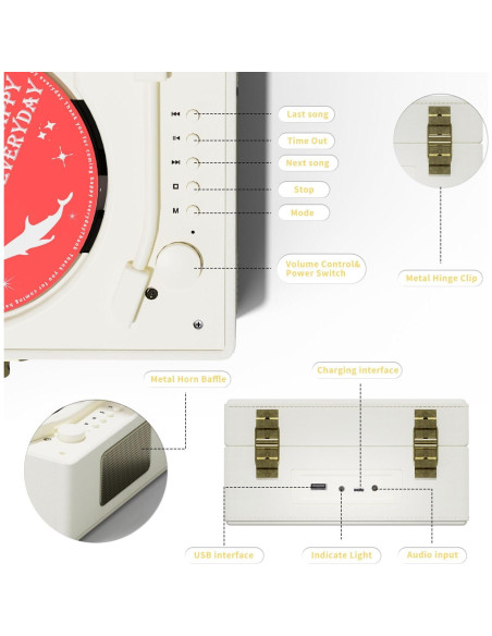 Reproductor de CD Yintiny TMB8 Bluetooth Recargable 3600mAh