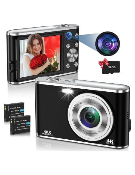 Cámara Digital HICSHON DC306 4K 48MP Dual Frontal y Trasera