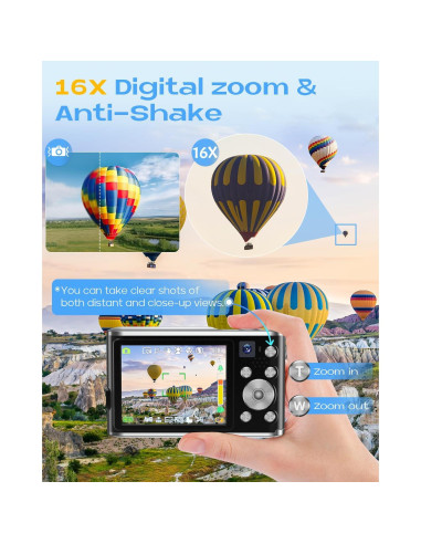 Cámara Digital HICSHON DC306 4K 48MP Dual Frontal y Trasera