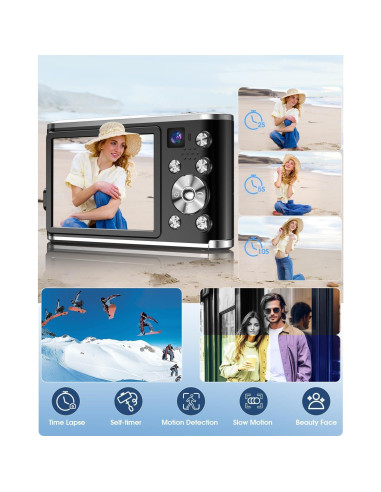 Cámara Digital HICSHON DC306 4K 48MP Dual Frontal y Trasera