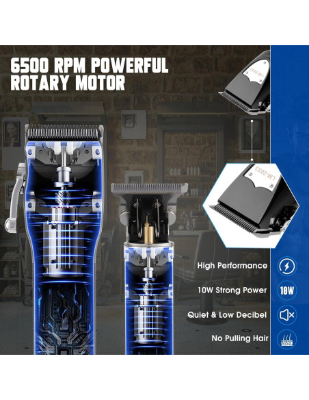 Cortadora de Cabello Profesional Yiwu Lehman 16 Peines LED