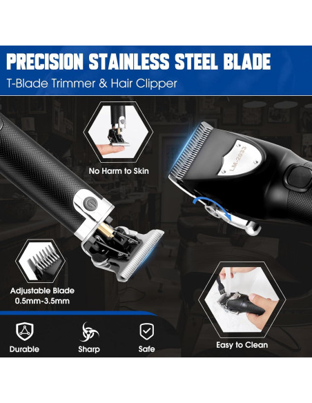 Cortadora de Cabello Profesional Yiwu Lehman 16 Peines LED