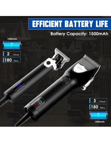 Cortadora de Cabello Profesional Yiwu Lehman 16 Peines LED