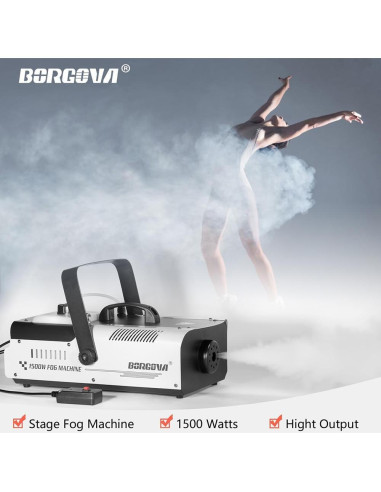 Máquina de Niebla 1500W BF-04 con Control Remoto y Cable