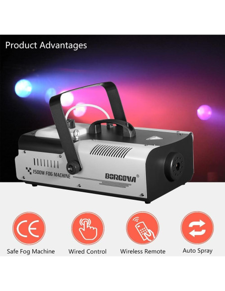 Máquina de Niebla 1500W BF-04 con Control Remoto y Cable