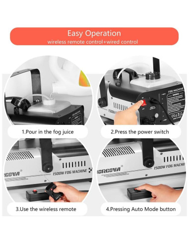 Máquina de Niebla 1500W BF-04 con Control Remoto y Cable