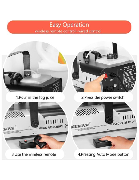 Máquina de Niebla 1500W BF-04 con Control Remoto y Cable