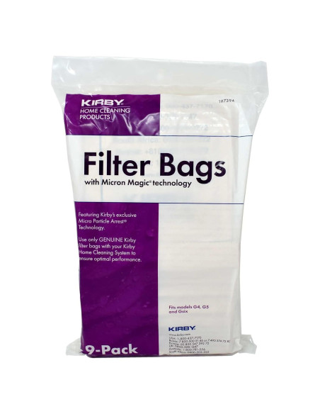 Bolsas de Aspiradora Kirby G4 G5 G6 - Filtro HEPA 9 Piezas